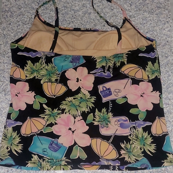 🎄3/$15 Vintage Kathy Ireland Tropical Print Tankini Swimsuit - Picture 6 of 8